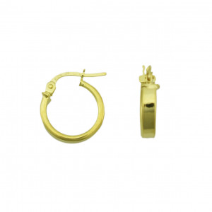 9ct yellow gold 3x1.5mm rectangular tube hoop 10mm inner diameter