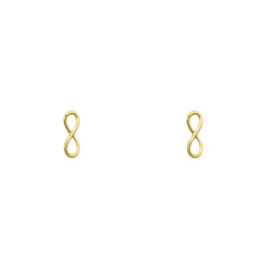 9ct gold flat infinity stud earrings