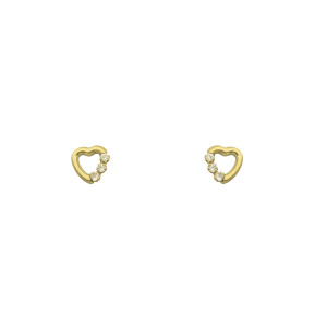 9ct heart cz stud earrings