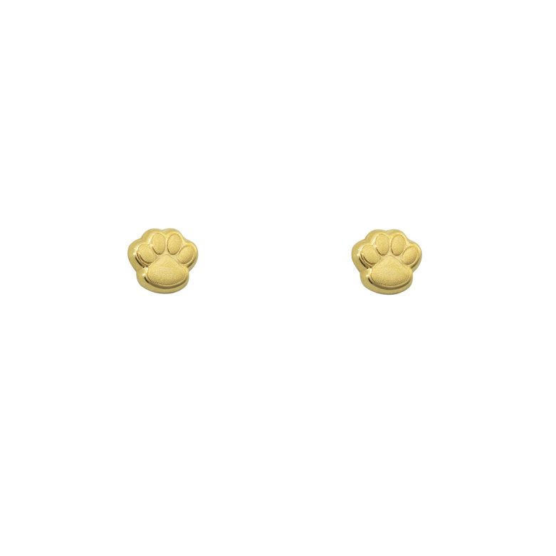 9ct gold paw stud earrings