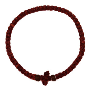 Waxed prayer rope bracelet 3.5mm (komboskini) dark brown.