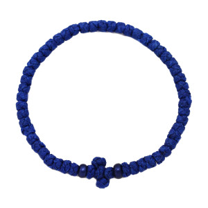 Waxed prayer rope bracelet 3.5mm (komboskini) electric blue.