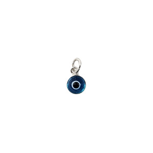 Sterling silver 925° murano 6mm evil eye (mati)  pendant