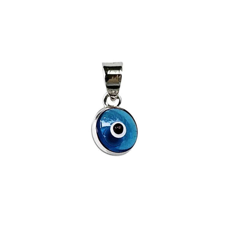 Sterling silver 925° murano 8mm evil eye (mati) pendant.