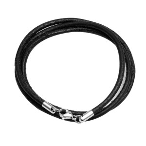 1J4 Leather necklace with stainless steel lobster clasp. 60cm.