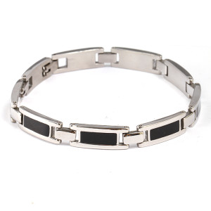 1J4 Stainless steel bracelet,with black resin.