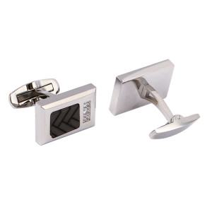 1J4 Stainless steel cufflinks with carbon fiber inlay. 20x14mm each