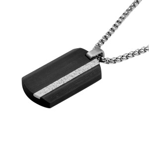 J4 Carbon fiber pendant with a hammered inlay on a 60 cm chain