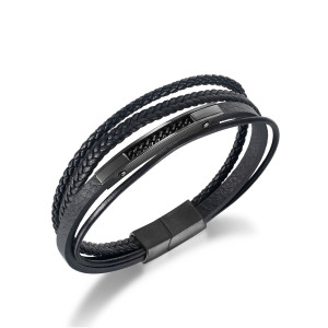 J4 316L Stainless Steel & Fiber Synthetic Leather bracelet
