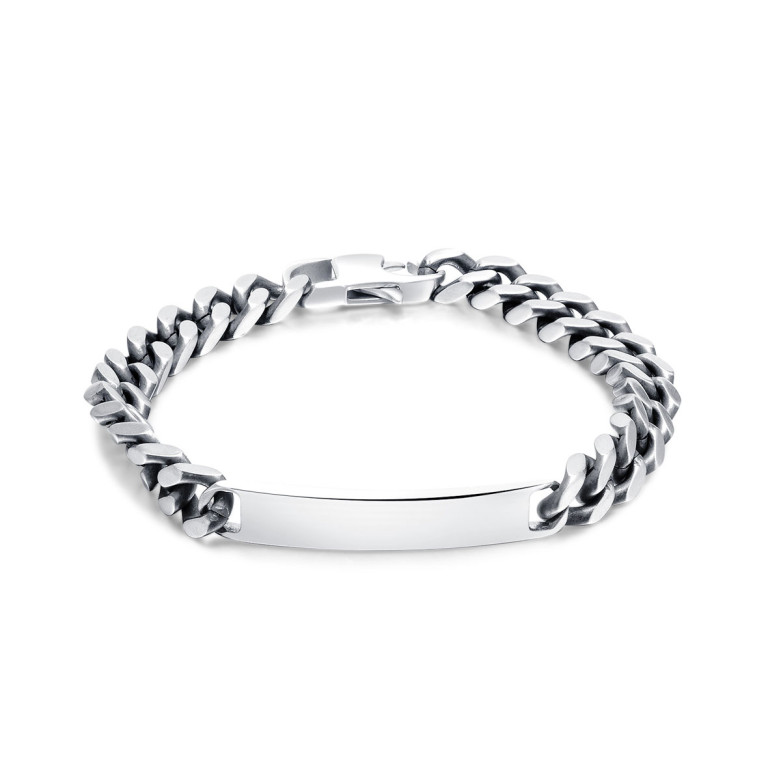 J4 Stainless steel ID bracelet 21.5cm 8x44mm