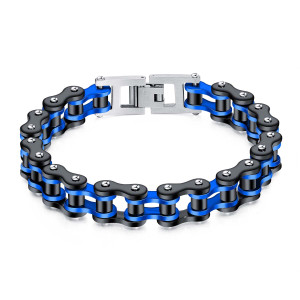 J4 Stainless Steel bracelet with ip black and blue plating