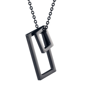 J4 Stainless steel black plated penant on a chain