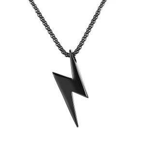 J4 Stainless Steel black plated lightning bolt 55cm