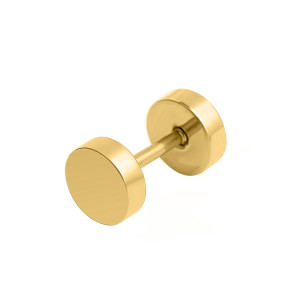 6mm Stainless Steel Gold Single stud earring