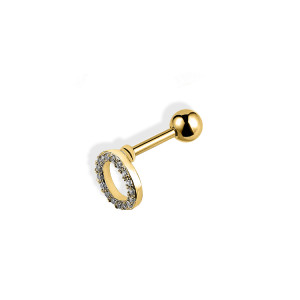 Stainless steel gold plated 1.2*6mm circle single stud