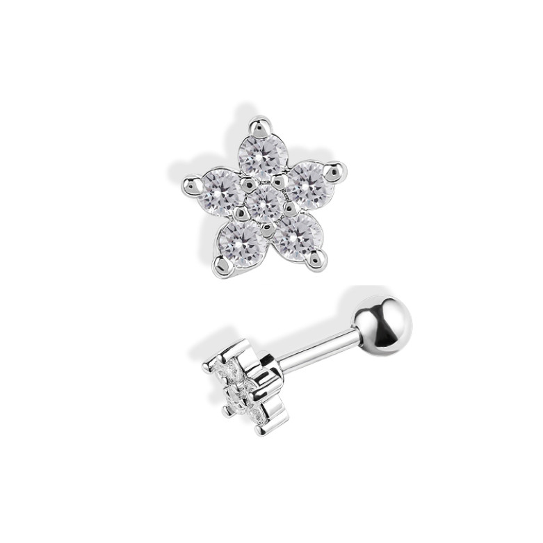 Stainless steel star stud single earring