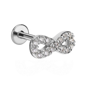 Stainless steel infinity single stud earring /lip 