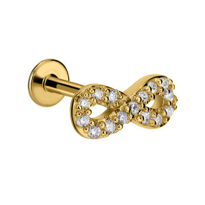 Stainless steel gold plated infinity single stud earringstud