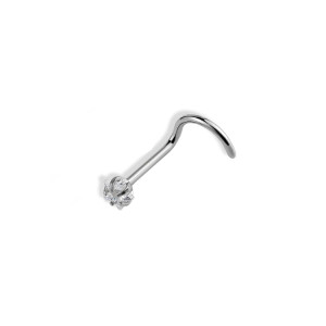 Stainless steel star zircon nose pin with a hook