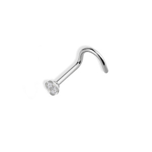Stainless steel 4 claw zircon nose stud with a hook
