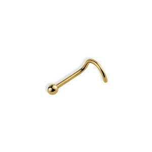 Stainless steel gold plated ball nose pin with a hook
