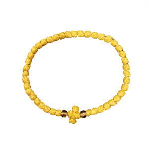 Waxed prayer rope bracelet 3.5mm (komboskini) Dark yellow 