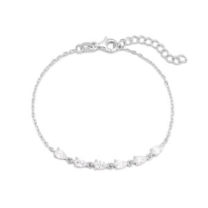 Sterling Silver 925 clear cz ,rhodium bracelet.