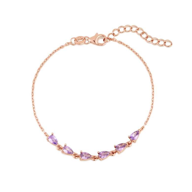 Sterling Silver rose plated dark amythest 929 Purple