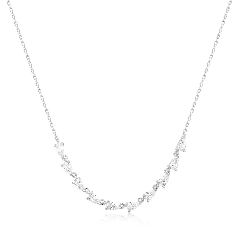 Sterling silver 925 tear shaped cz necklace