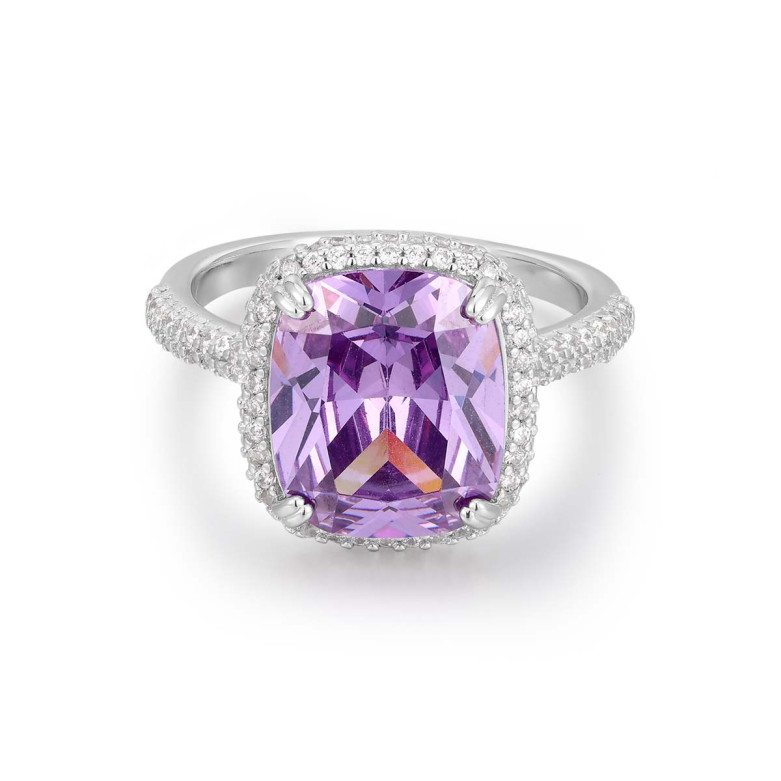 Sterling Silver 925 lavender c.z. ring