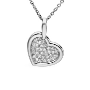 Sterling Silver 925 cz heart pendant. Chain not included.