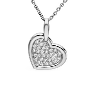 Sterling Silver 925 cz heart pendant. Chain not included.