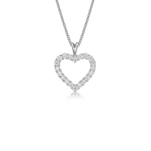 Sterling Silver 925 Cubic zirconia open heart pendant (chain not included )