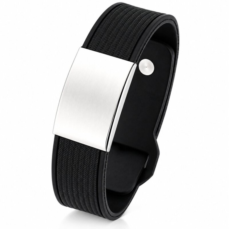 Stainless steel & Silicone adjustable bracelet 16mm to 22mm