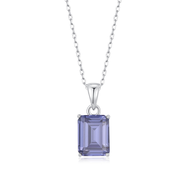 Sterling Silver 925 tanzanite pendant on a chain