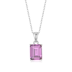 Sterling Silver 925 amethyst pendant on a chain
