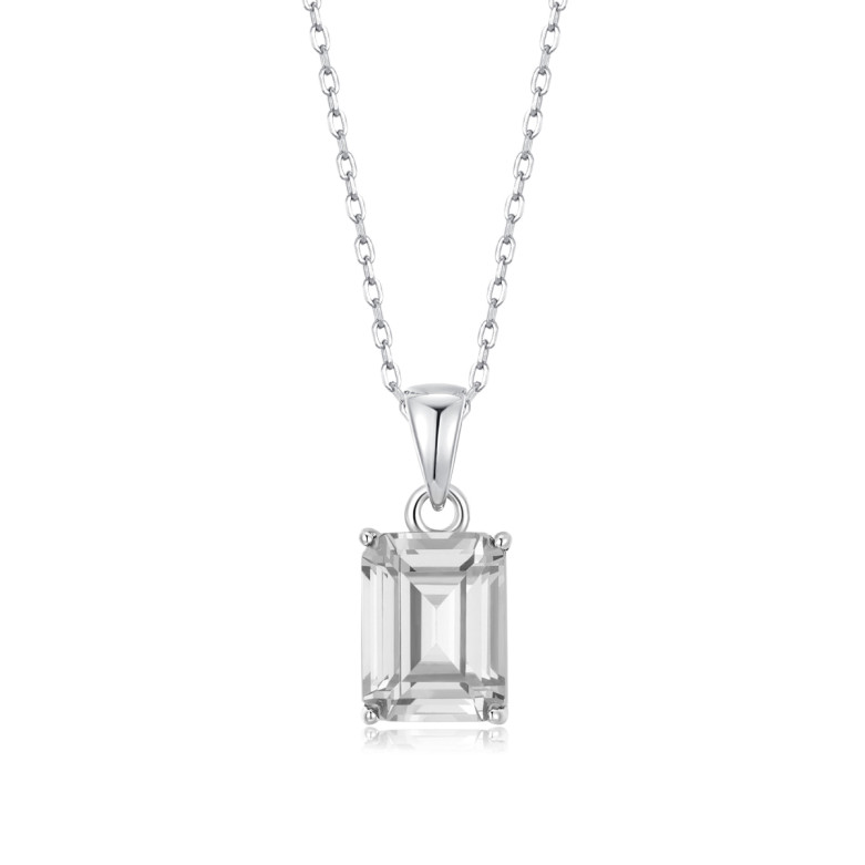 Sterling Silver 925 clear pendant on a chain