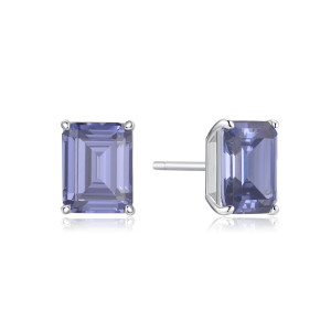 Sterling Silver 925 tanzanite cz stud earring
