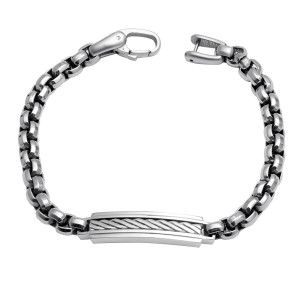 J4 Stainlss steel bracelet with steel ID and buckle