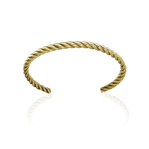 4.5mm Twisted solid wire c- shaped bangle