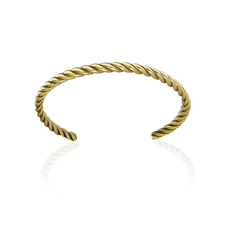  4.5mm Twisted solid wire c- shaped bangle