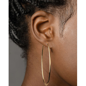 Stainless steel gold plated 70mm hoop