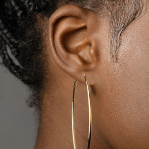 Stainless steel gold plated 70mm hoop