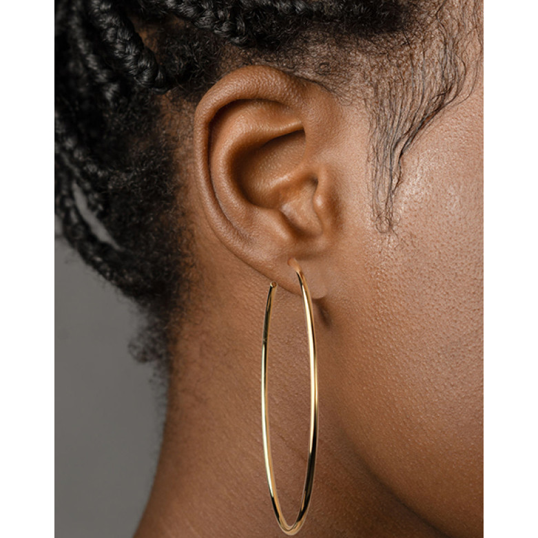 Stainless steel gold plated 70mm hoop