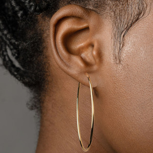 Stainless steel gold plated 60mm hoop