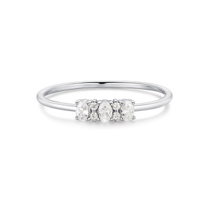 STERLING SILVER 925 DAINTY RING WITH FIVE LITTLE STONES ON THE TOP