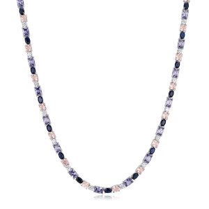 Sterling silver 925°. Riviera CZ necklace.