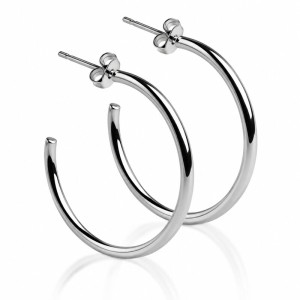 Stainless steel silver 25mm hoop waterproof