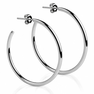 Stainless steel 30mm hoop earring waterproo