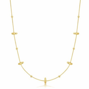 Stainless steel gold plated waterproof double necklace